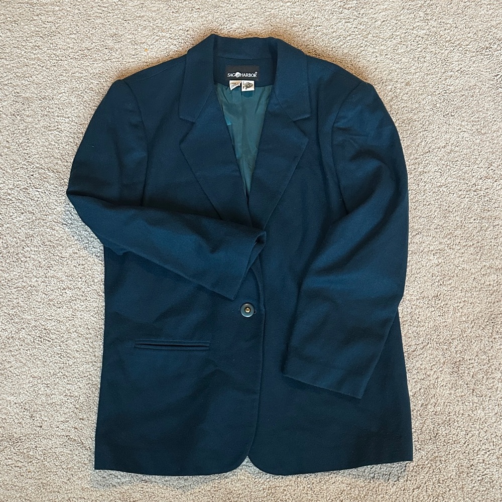 Vintage 100% Wool- Sag Harbor Navy Women's Coat